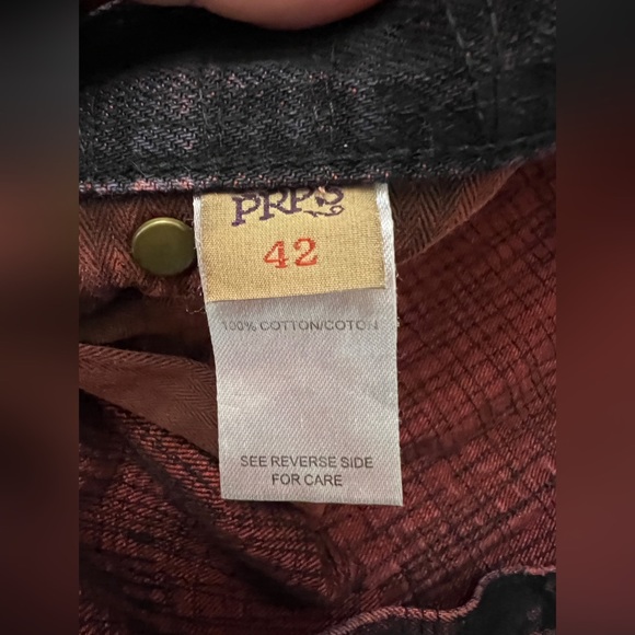 PRPS Denim Button Fly Shorts Barracuda Size 42 Red Black Distressed - Picture 9 of 12